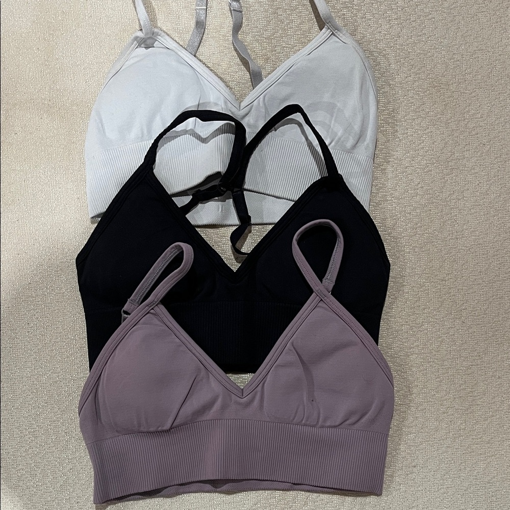 lululemon athletica Black, White, and Purple Sports Bras